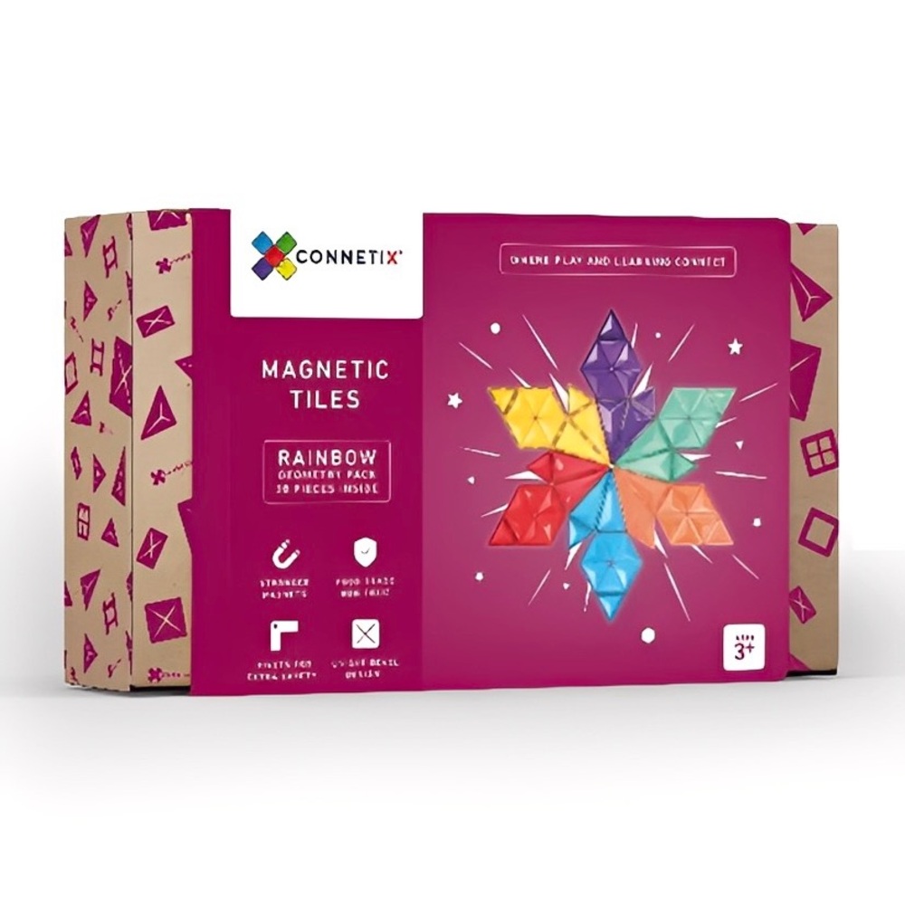 NEW 30 Pack Connetix Magnetic Tiles Rainbow Geometry
Toys Buildable DIY Kit